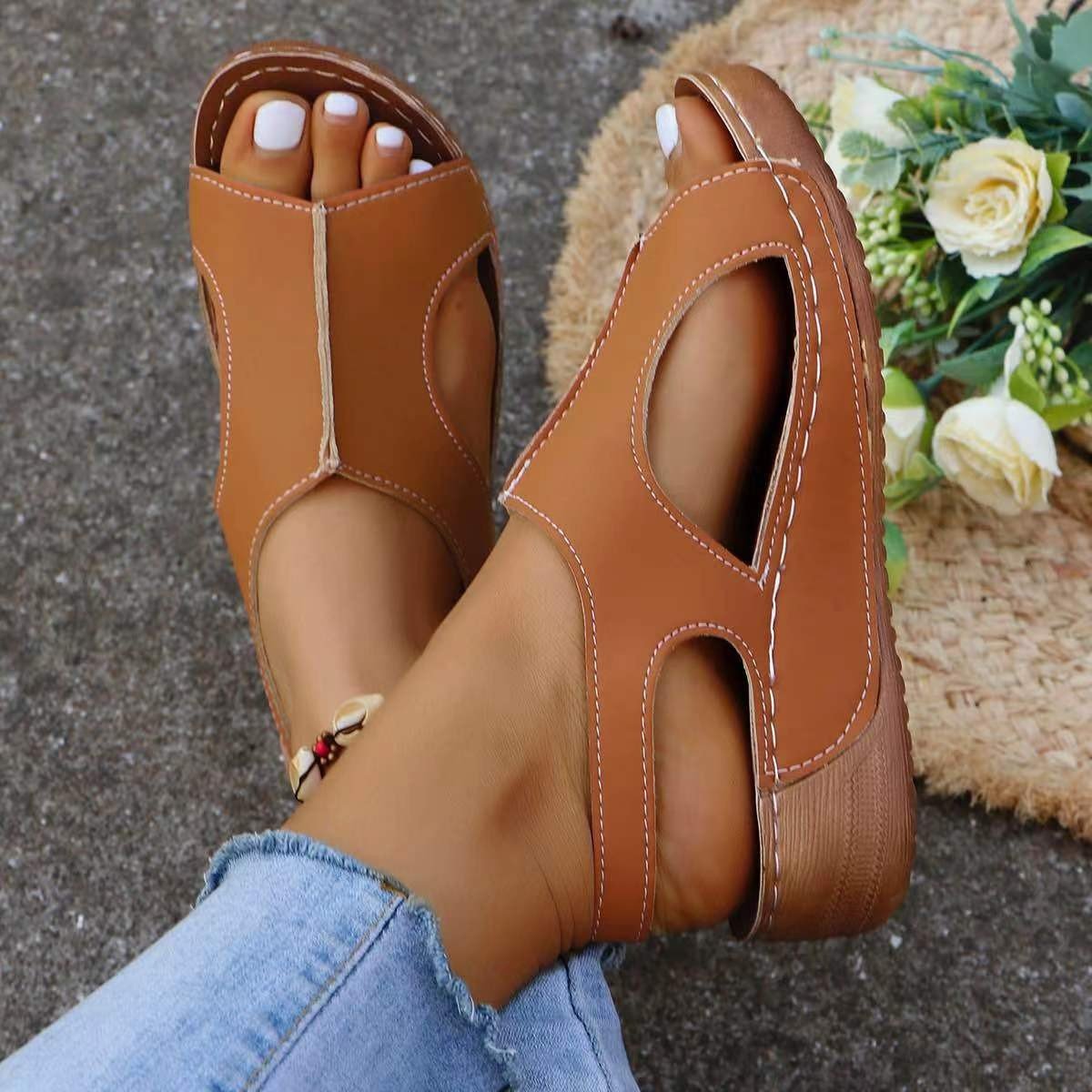 New Summer Wedges Sandals With Elastic Band Design Casual Fish Mouth Shoes For Women | Luxury Home Accessories | Heulog Glow