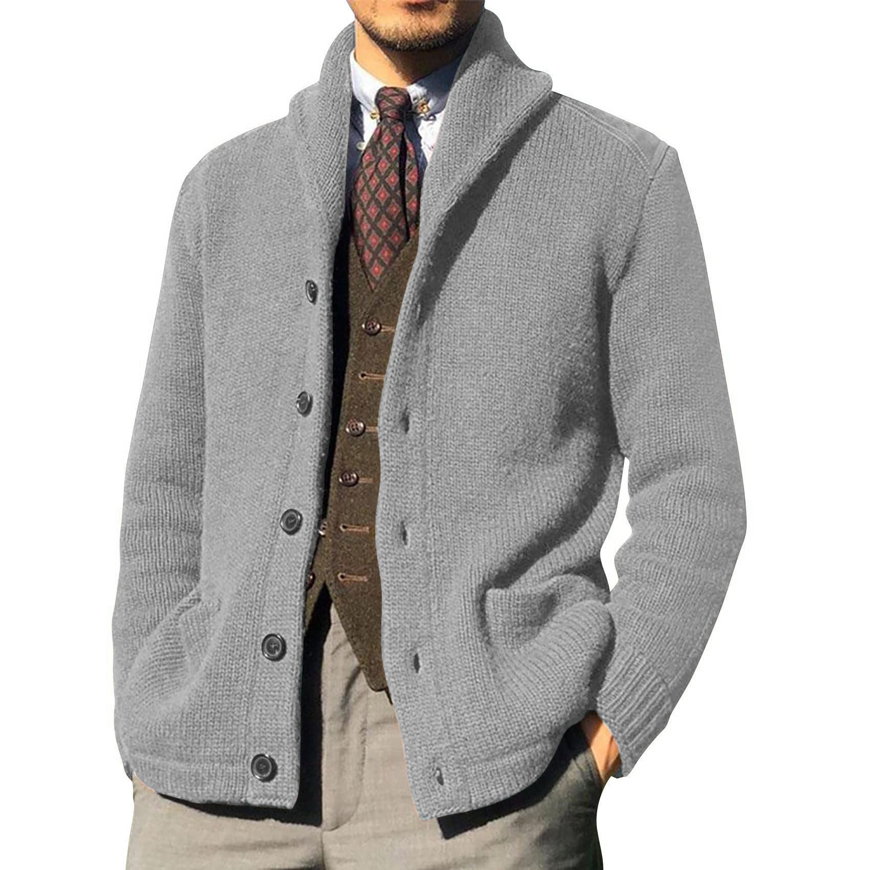 New Sweater Men's Euro American Solid Long Sleeve Knitted Cardigan | Luxury Home Accessories | Heulog Glow