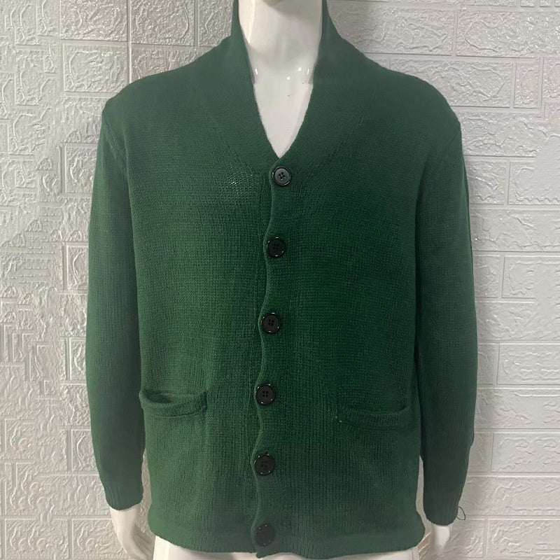 New Sweater Men's Euro American Solid Long Sleeve Knitted Cardigan | Luxury Home Accessories | Heulog Glow