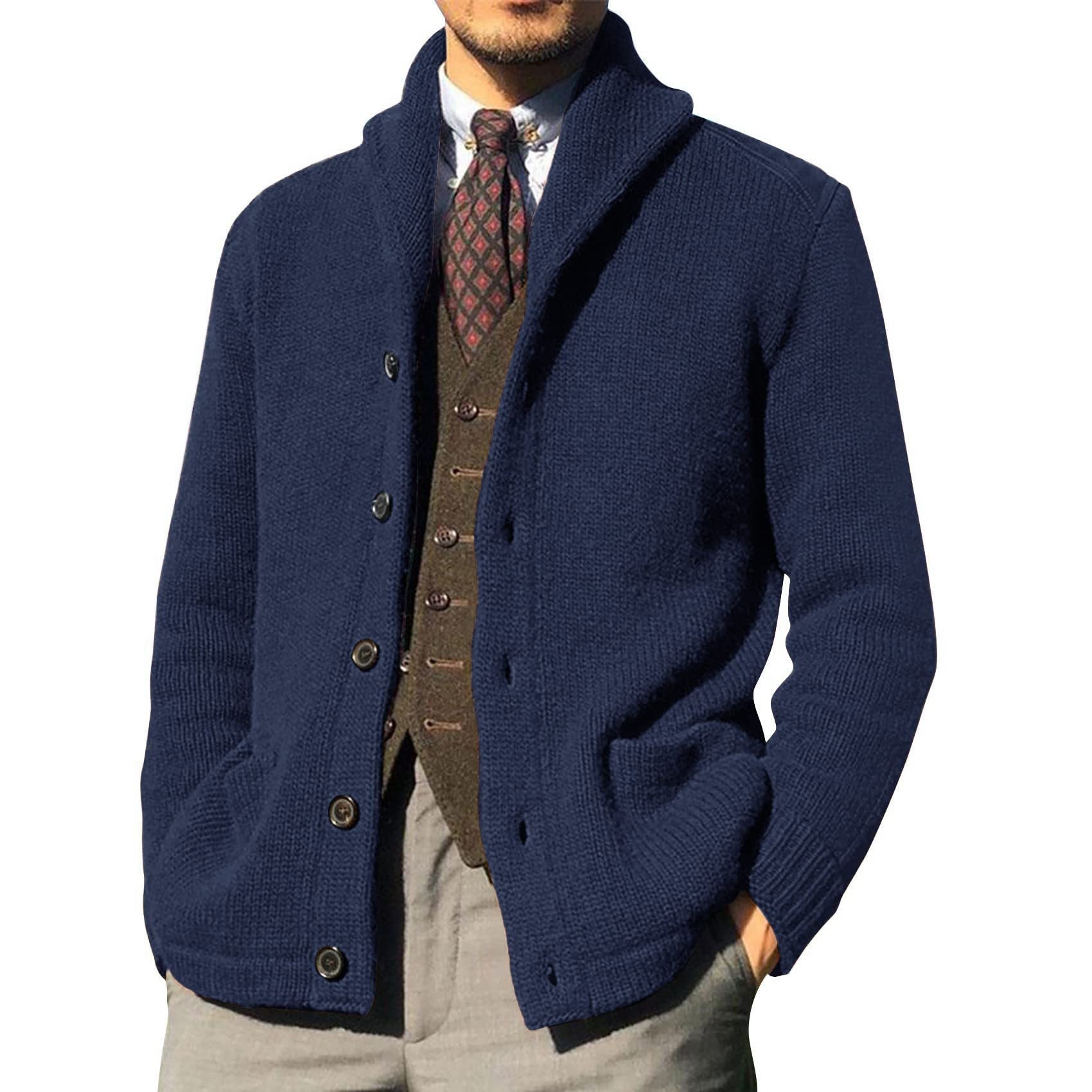 New Sweater Men's Euro American Solid Long Sleeve Knitted Cardigan | Luxury Home Accessories | Heulog Glow