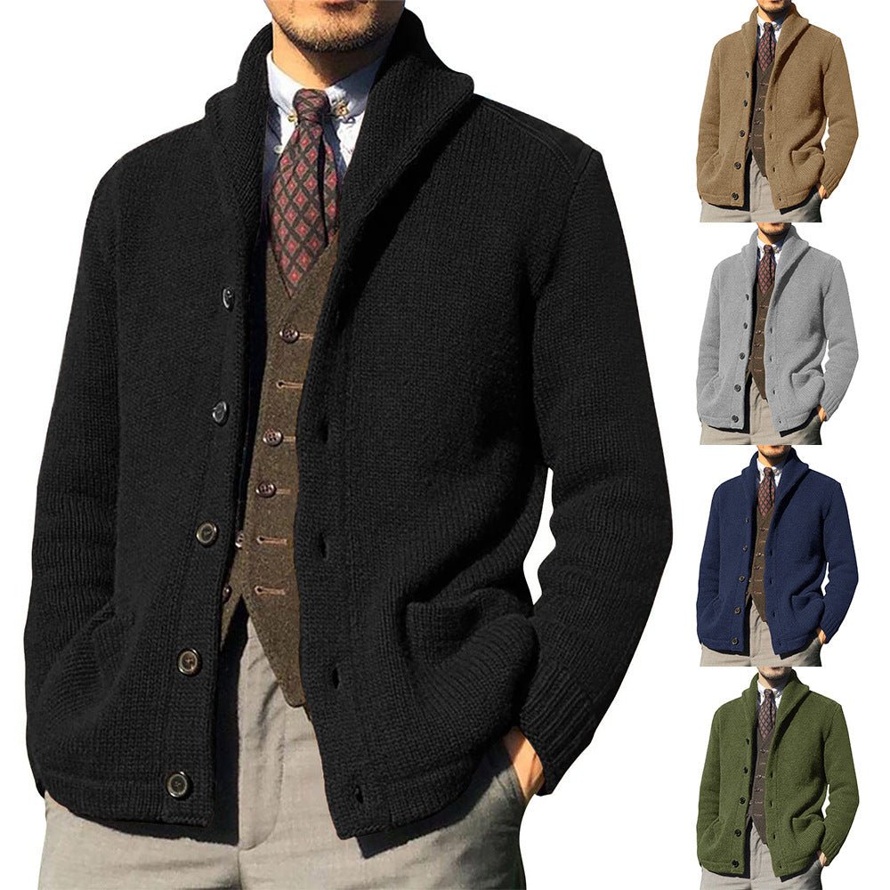 New Sweater Men's Euro American Solid Long Sleeve Knitted Cardigan | Luxury Home Accessories | Heulog Glow