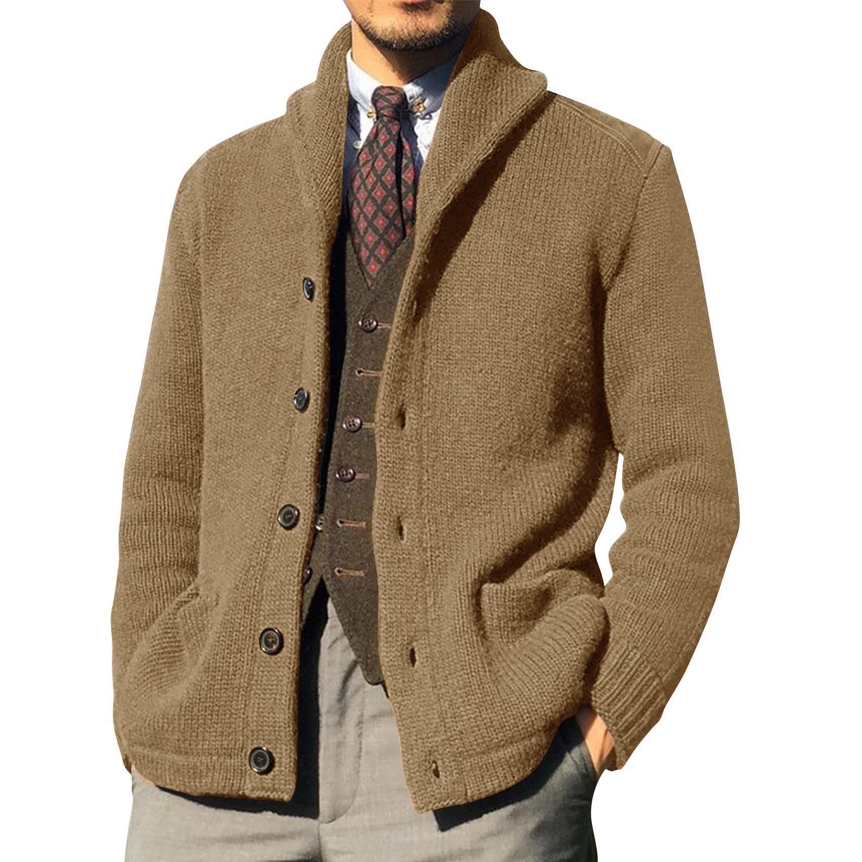 New Sweater Men's Euro American Solid Long Sleeve Knitted Cardigan | Luxury Home Accessories | Heulog Glow