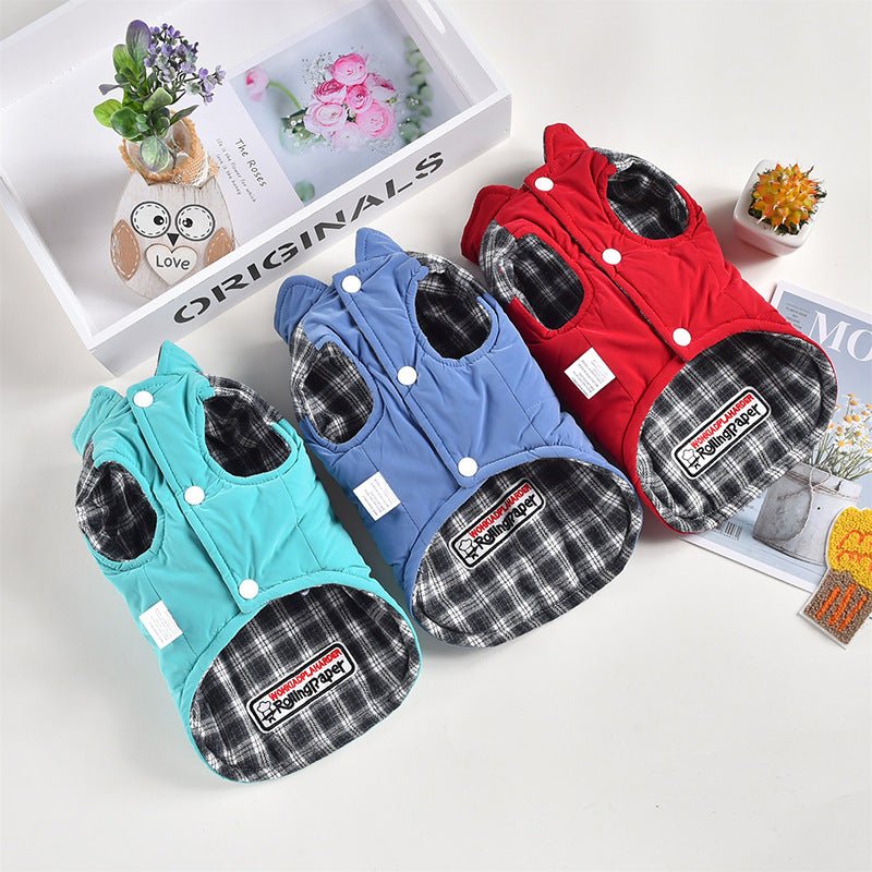 New Teddy Pet Plaid Vest Jacket For Autumn And Winter | Luxury Home Accessories | Heulog Glow