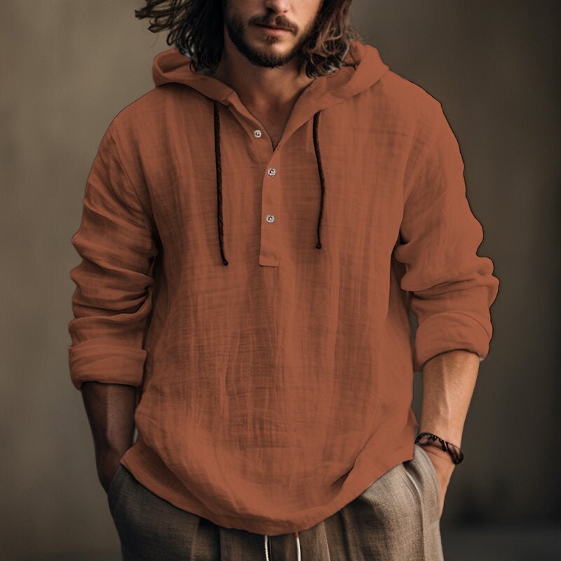 New Wish Cotton Linen Shirt Hooded Sweater Long Sleeve Hooded Casual Daily Clothing | Luxury Home Accessories | Heulog Glow