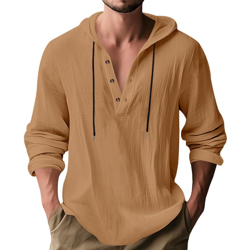 New Wish Cotton Linen Shirt Hooded Sweater Long Sleeve Hooded Casual Daily Clothing | Luxury Home Accessories | Heulog Glow