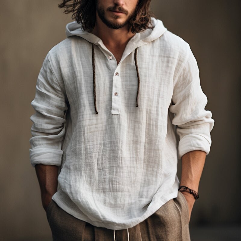 New Wish Cotton Linen Shirt Hooded Sweater Long Sleeve Hooded Casual Daily Clothing | Luxury Home Accessories | Heulog Glow