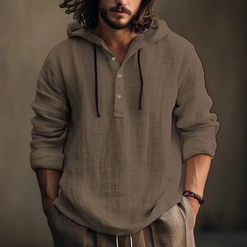 New Wish Cotton Linen Shirt Hooded Sweater Long Sleeve Hooded Casual Daily Clothing | Luxury Home Accessories | Heulog Glow