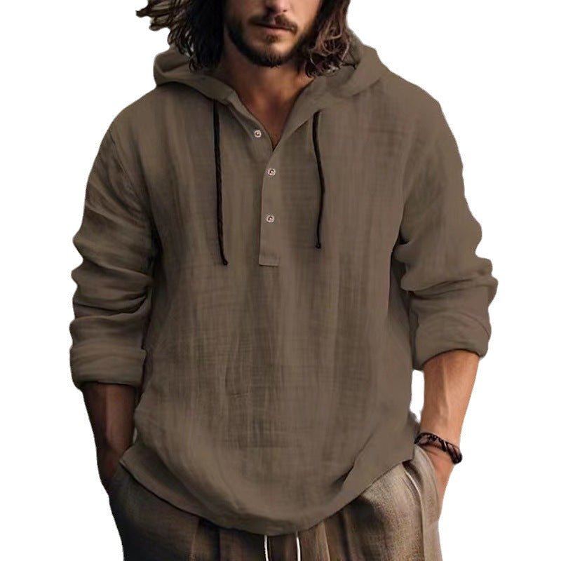 New Wish Cotton Linen Shirt Hooded Sweater Long Sleeve Hooded Casual Daily Clothing | Luxury Home Accessories | Heulog Glow