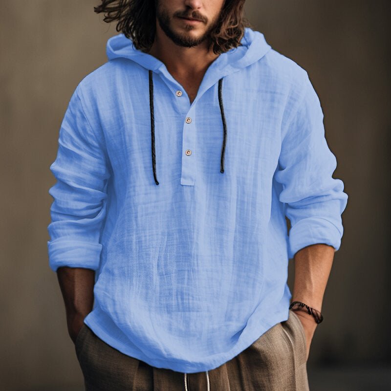 New Wish Cotton Linen Shirt Hooded Sweater Long Sleeve Hooded Casual Daily Clothing | Luxury Home Accessories | Heulog Glow