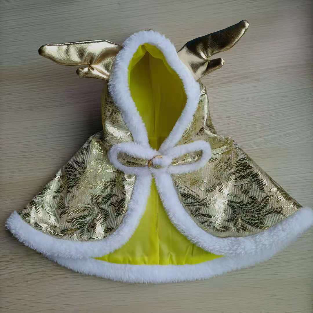 New Year Pet Clothes Dog Cat Brocade Satin Satin Cloak | Luxury Home Accessories | Heulog Glow