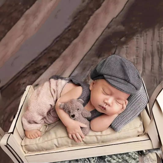 Newborn Photography Clothing Props Children's Hat Overalls Set | Luxury Home Accessories | Heulog Glow