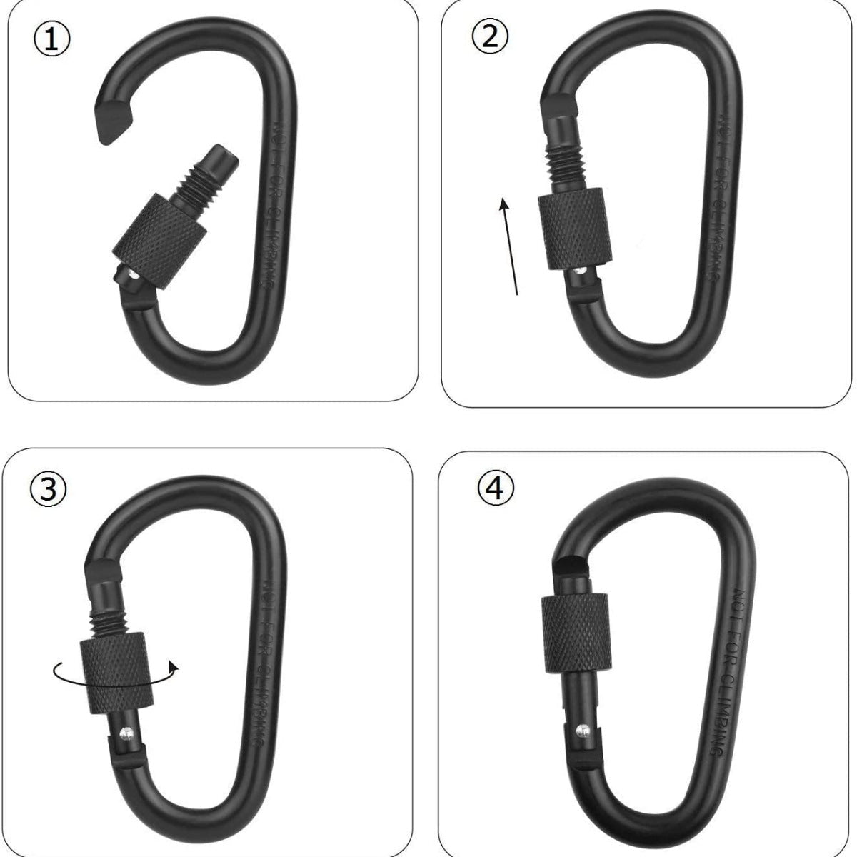 No. 8 Carabiner D Type Bold 8CM Aluminum Alloy | Luxury Home Accessories | Heulog Glow