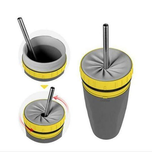 No Cover Twist Cup Travel Portable Cup Double Insulation Tumbler Straw Sippy Water Bottles Portable For Children Adults | Luxury Home Accessories | Heulog Glow