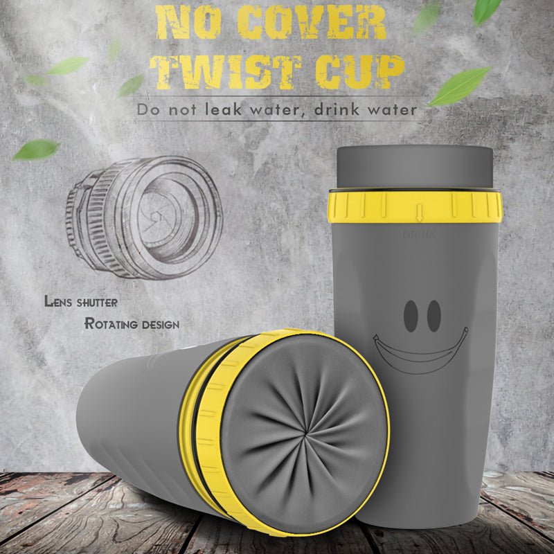 No Cover Twist Cup Travel Portable Cup Double Insulation Tumbler Straw Sippy Water Bottles Portable For Children Adults | Luxury Home Accessories | Heulog Glow
