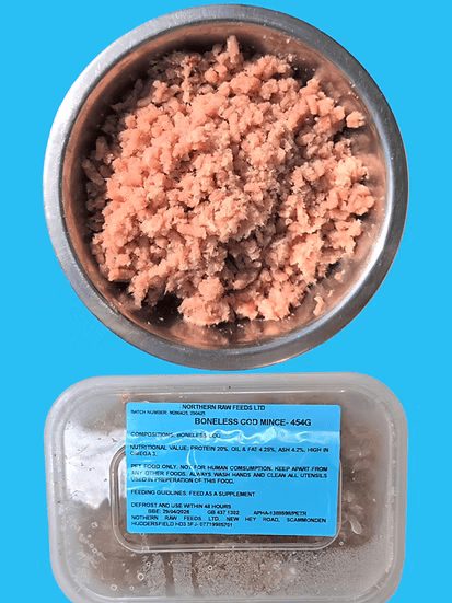 Northern Raw Feeds - Boneless Cod Mince - 454g | Luxury Home Accessories | Heulog Glow
