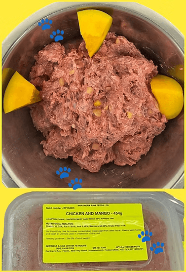 Northern Raw Feeds - Chicken & Mango - 454g | Luxury Home Accessories | Heulog Glow