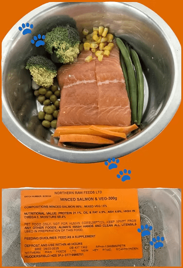Northern Raw Feeds - Salmon & Veg - 300g | Luxury Home Accessories | Heulog Glow