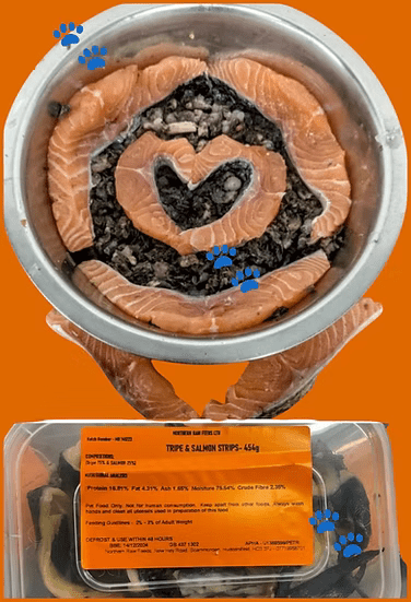 Northern Raw Feeds - Tripe & Salmon Strips - 454g | Luxury Home Accessories | Heulog Glow