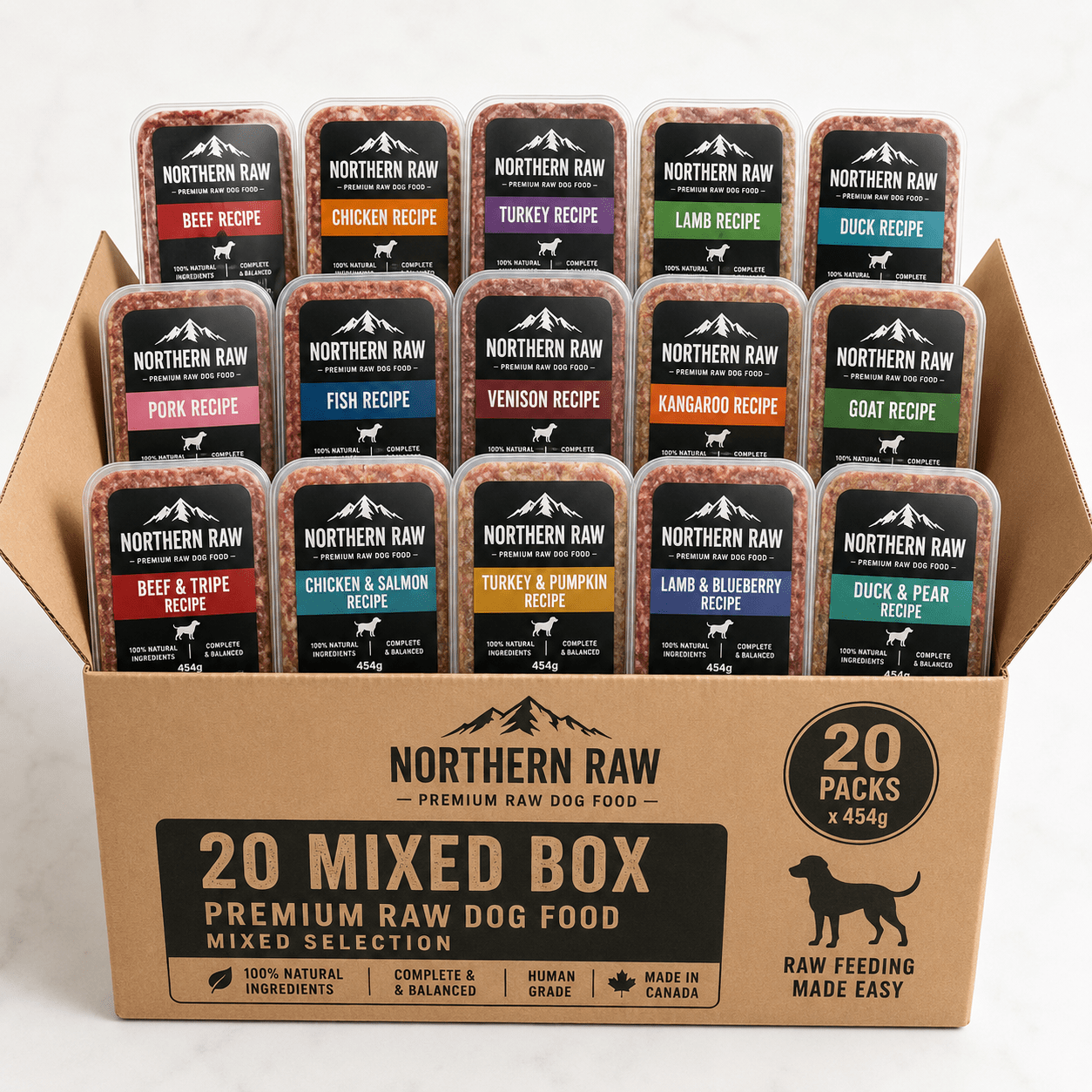 Northern Raw Mixed 20 x 454g Box Deal | Luxury Home Accessories | Heulog Glow