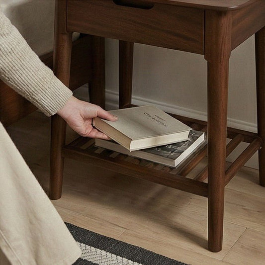 Norway Dark Walnut Bedside Table | Luxury Home Accessories | Heulog Glow