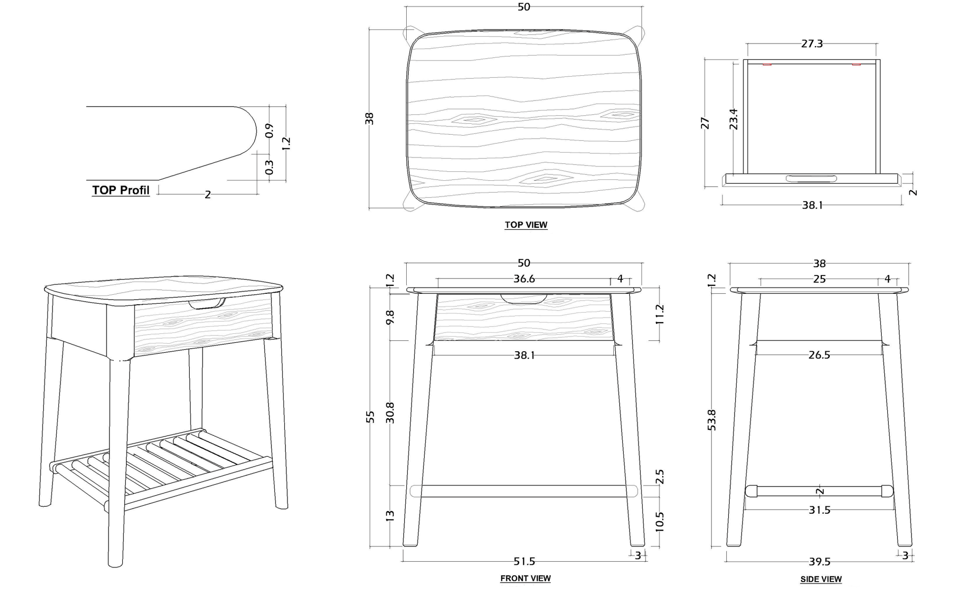Norway Dark Walnut Bedside Table | Luxury Home Accessories | Heulog Glow