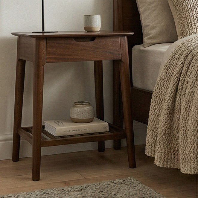 Norway Dark Walnut Bedside Table | Luxury Home Accessories | Heulog Glow