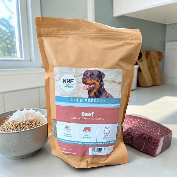 N.R.F Cold Pressed Raw - Beef with Wholesome Grains - 2kg | Luxury Home Accessories | Heulog Glow