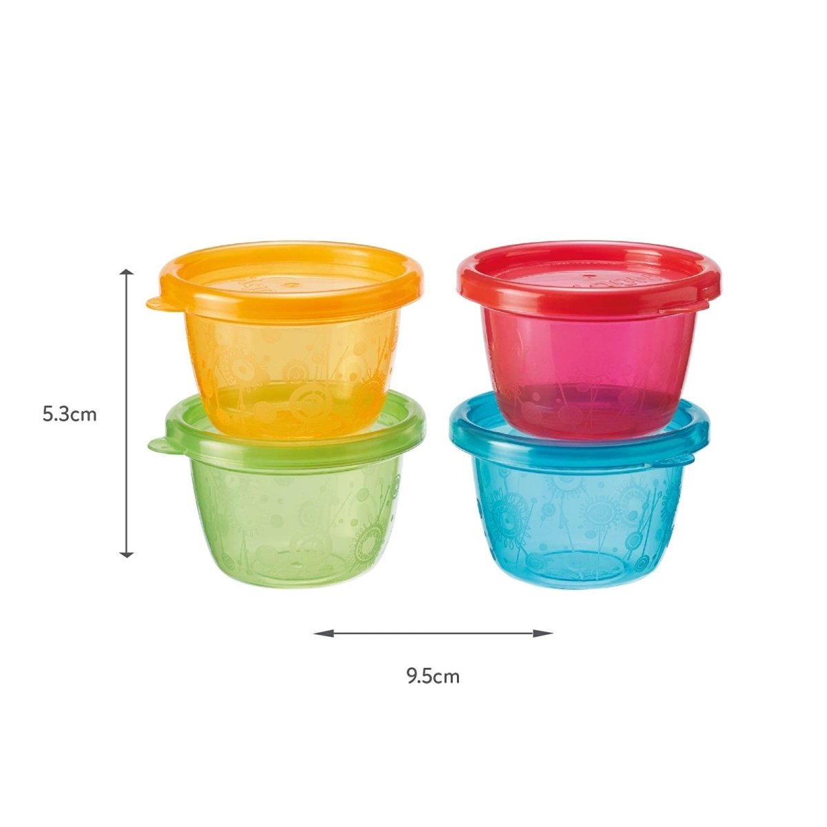 Nuby Food Pots Pack of 4 | Luxury Home Accessories | Heulog Glow
