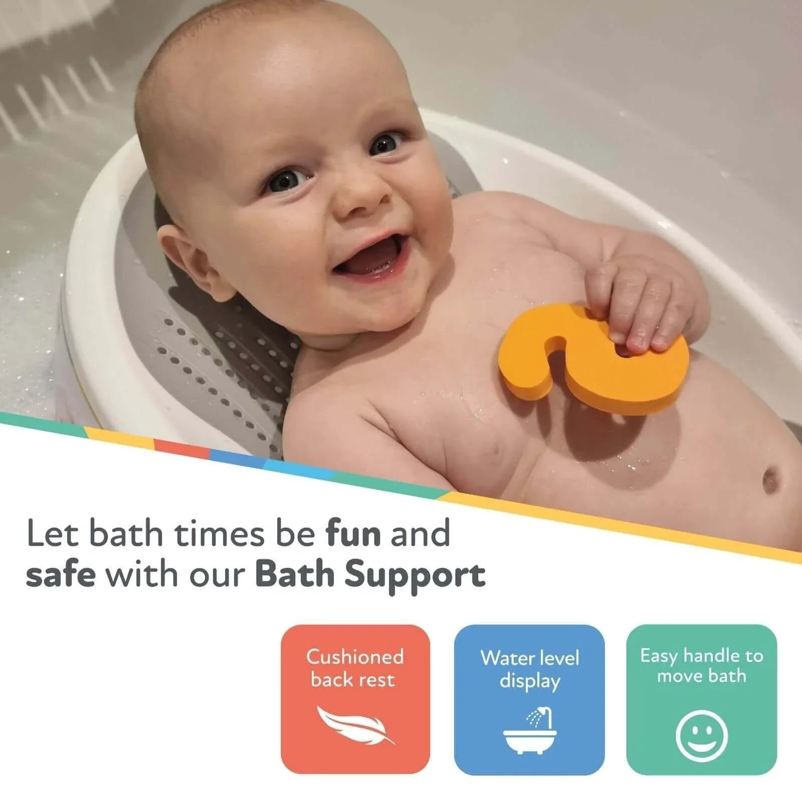 Nuby Newborn Baby Bath Support - Ergonomic Design | Luxury Home Accessories | Heulog Glow