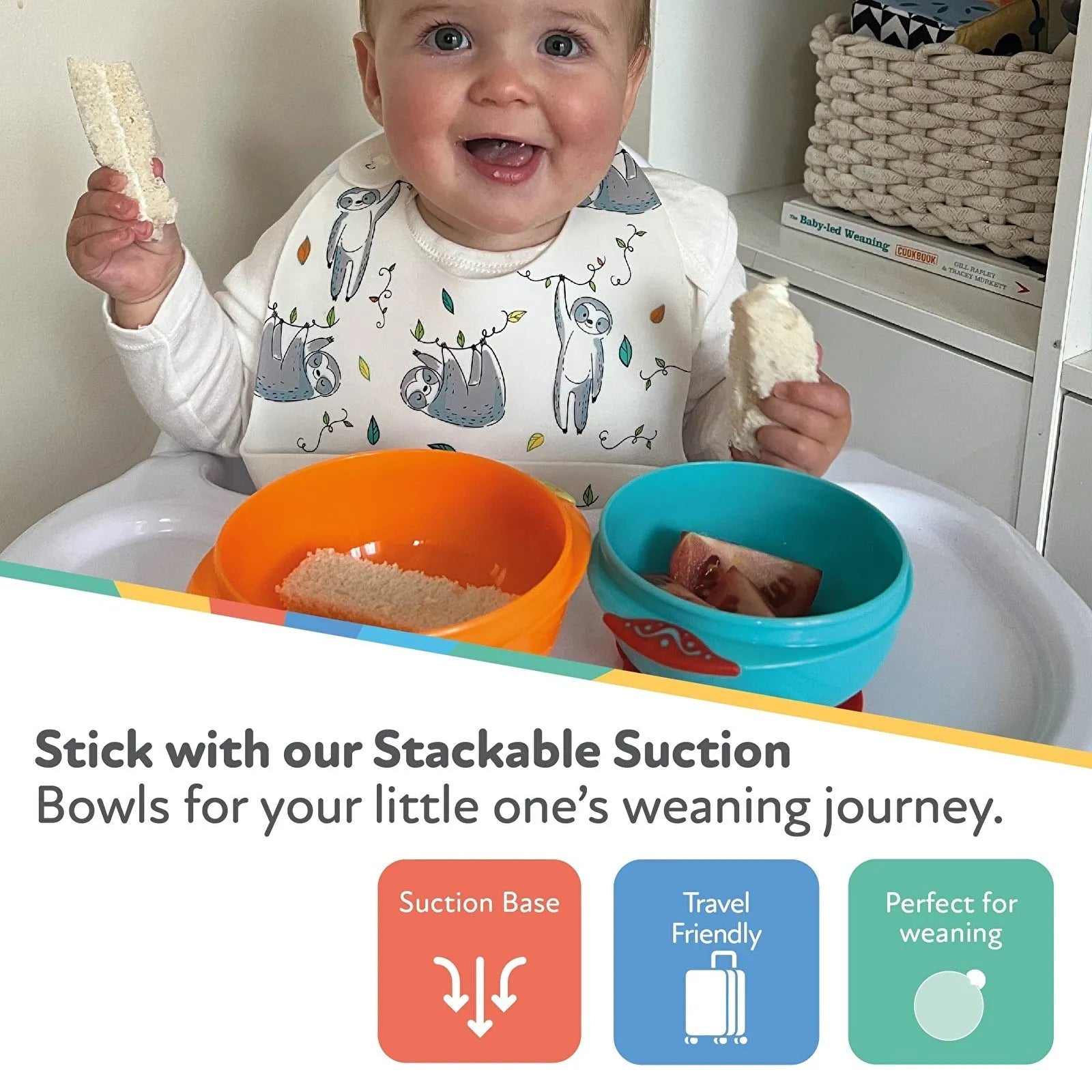 Nuby Suction Bowls Pack of 2 | Luxury Home Accessories | Heulog Glow