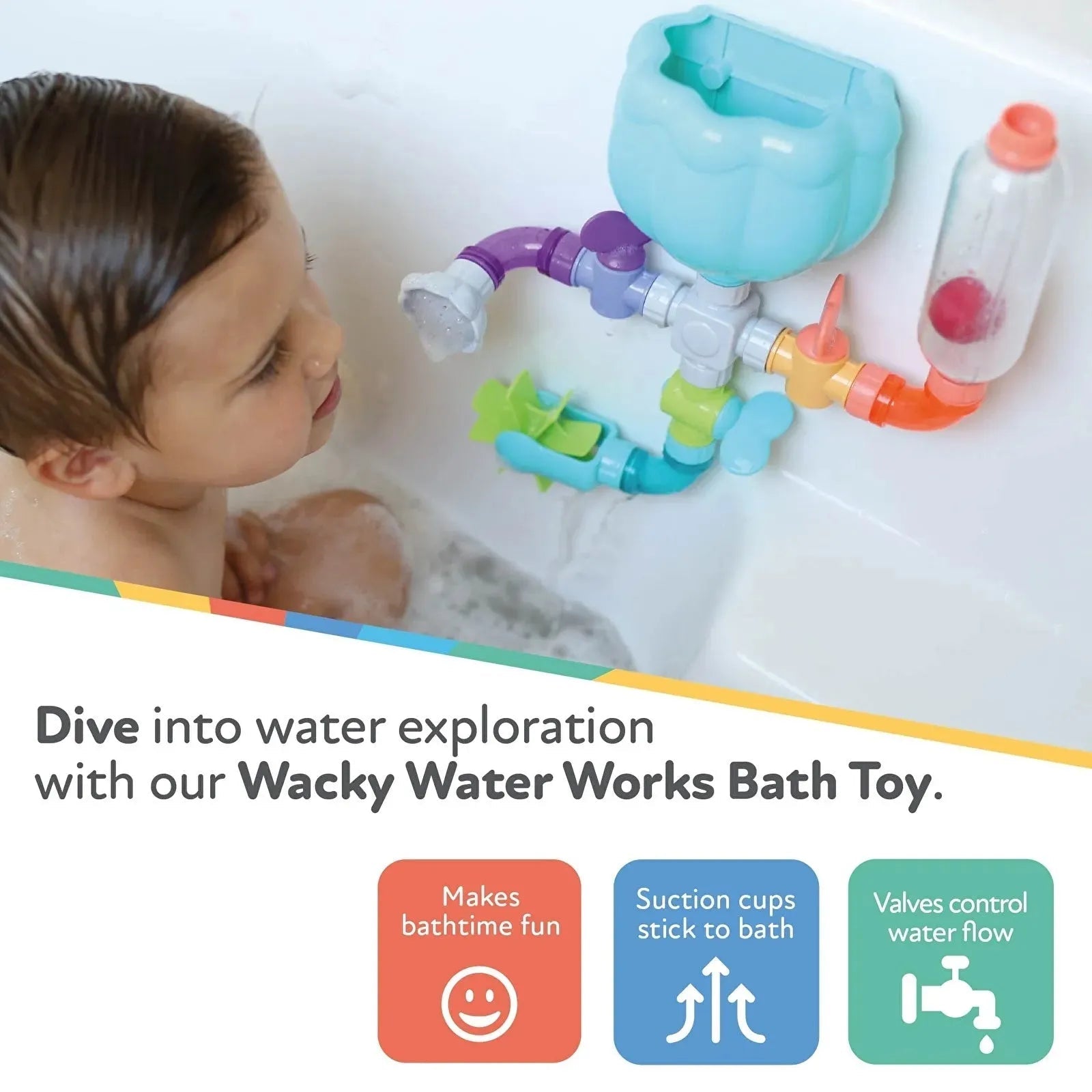Nuby Wacky Pipes Bath Toy | Luxury Home Accessories | Heulog Glow