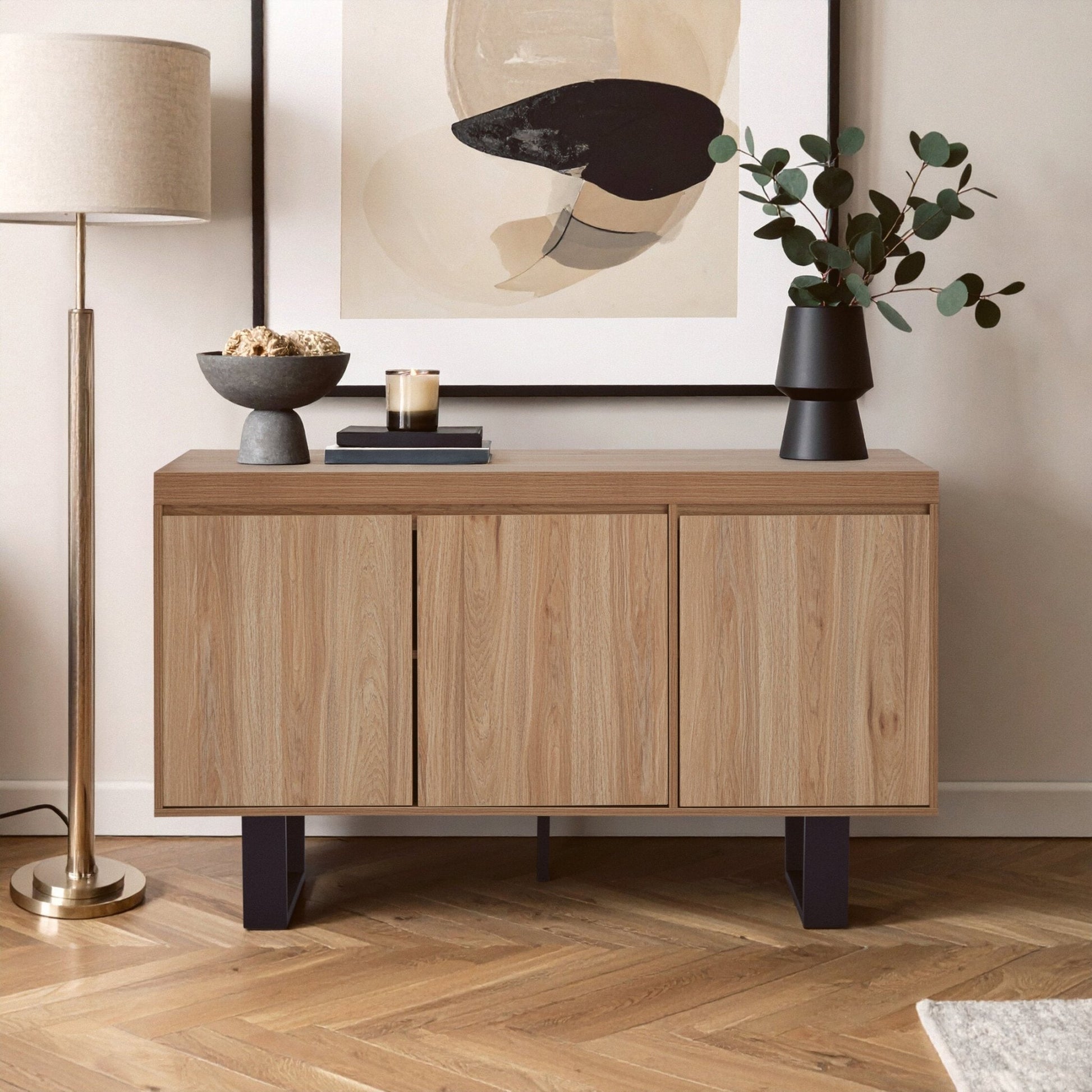 Oakton Wood Effect 3 Door Sideboard | Luxury Home Accessories | Heulog Glow