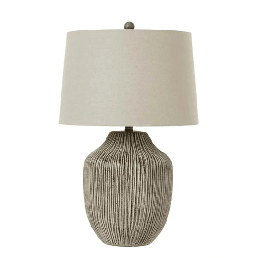 Ochre Carved Textured Table Lamp | Luxury Home Accessories | Heulog Glow