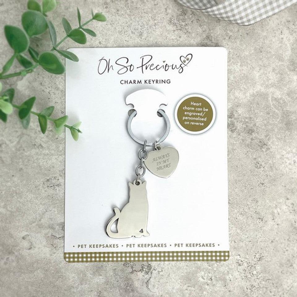 Oh So Precious Cat & Charm Keyring | Luxury Home Accessories | Heulog Glow