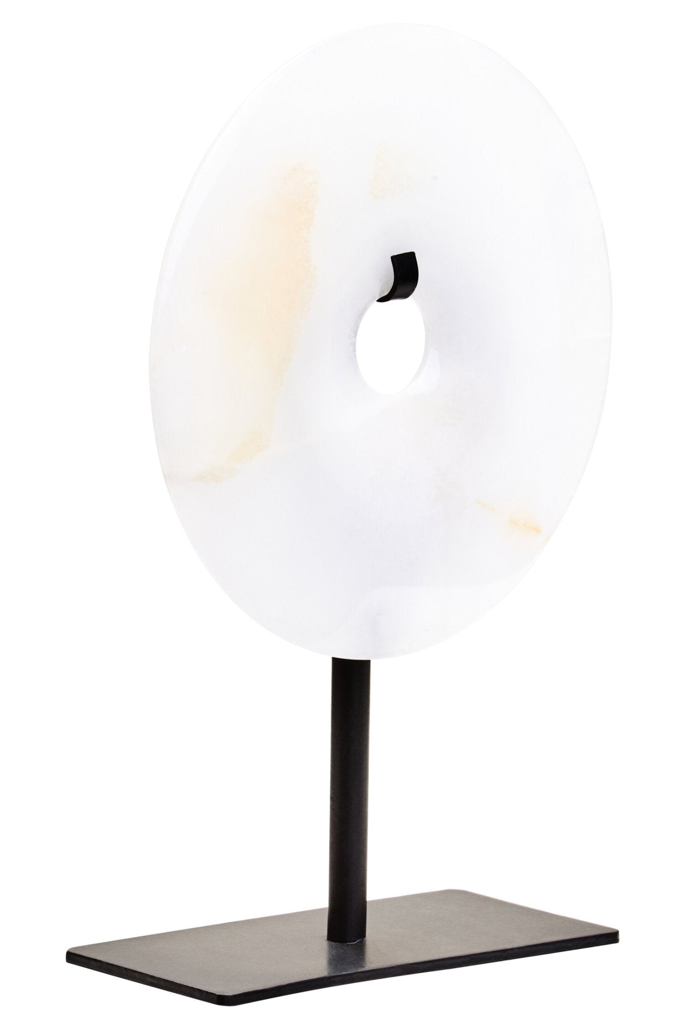Oleena Extra Small Round Dia 15cm Onyx Disc Sculpture | Luxury Home Accessories | Heulog Glow