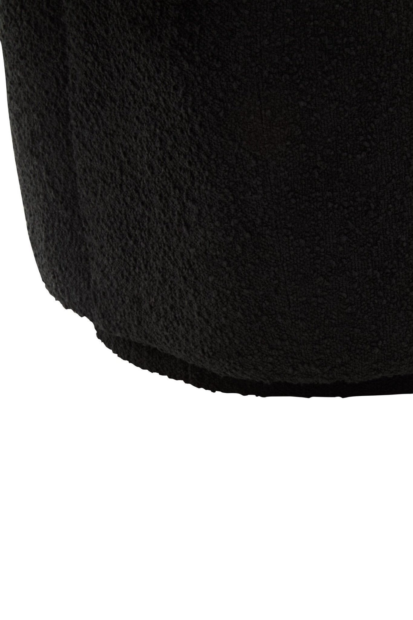 Oliveto Black Boucle Curved Swivel Armchair | Luxury Home Accessories | Heulog Glow