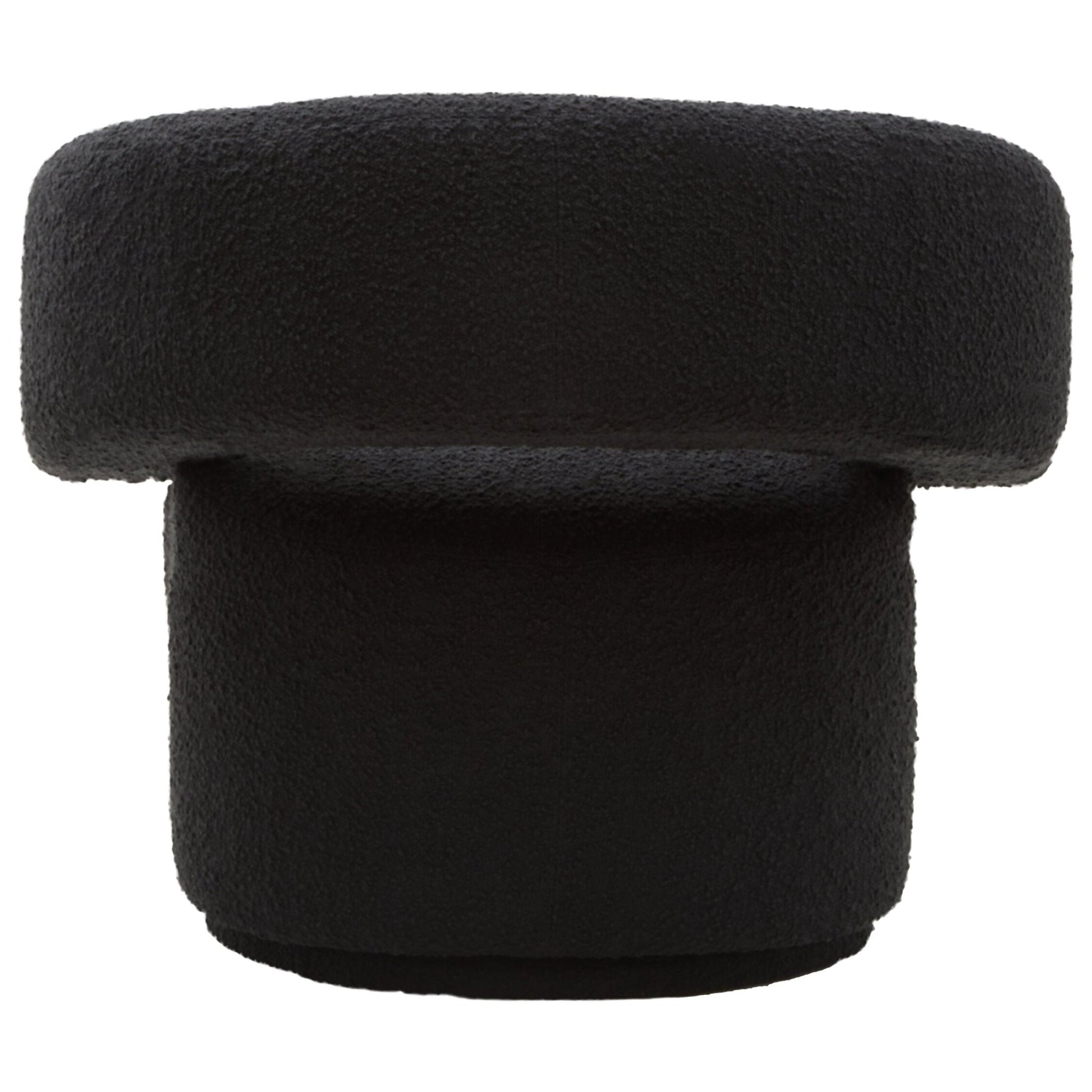 Oliveto Black Boucle Curved Swivel Armchair | Luxury Home Accessories | Heulog Glow