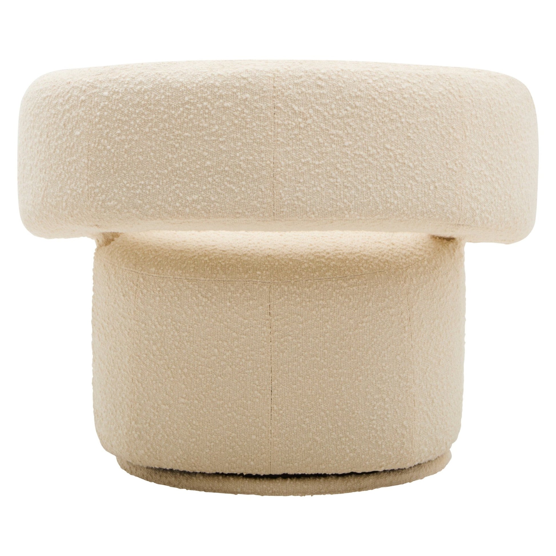 Oliveto Ivory Boucle Curved Swivel Armchair | Luxury Home Accessories | Heulog Glow