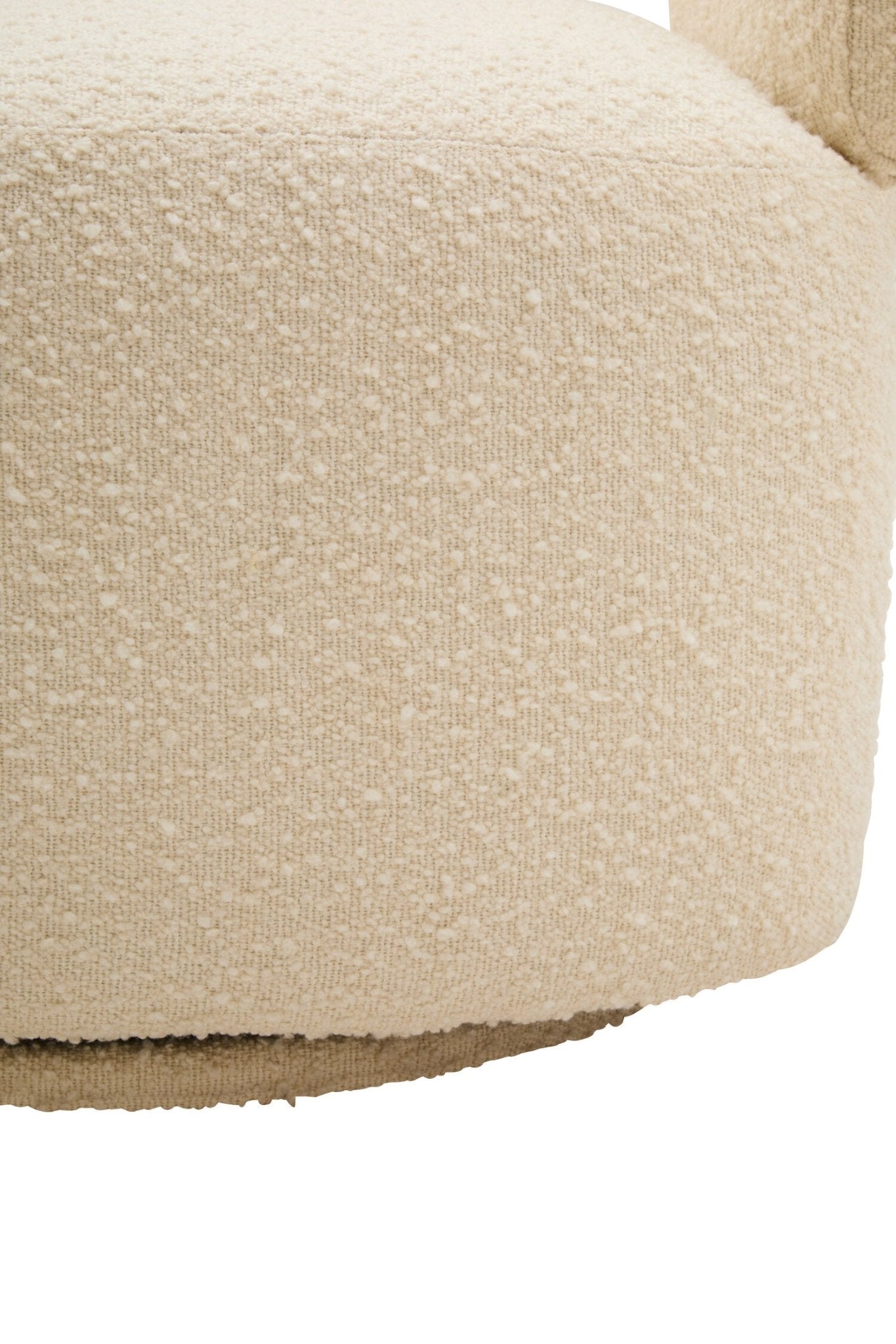 Oliveto Ivory Boucle Curved Swivel Armchair | Luxury Home Accessories | Heulog Glow