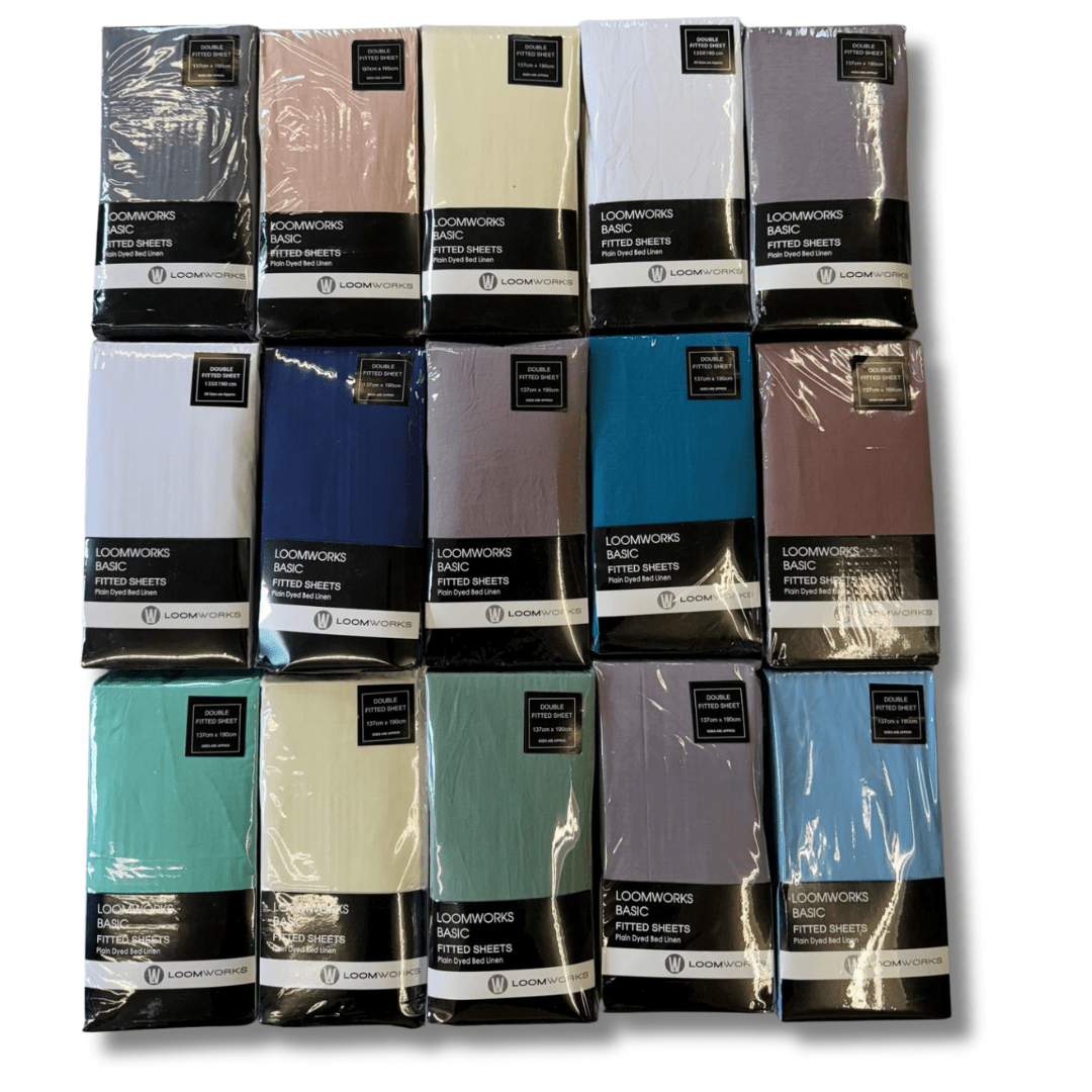 OLIVIA ROCCO 4 Pack Polycotton Easycare Fitted Sheets Soft Comfort Bedsheets Fifty Fifty | Luxury Home Accessories | Heulog Glow