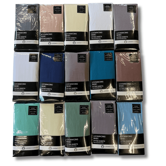 OLIVIA ROCCO 4 Pack Polycotton Easycare Fitted Sheets Soft Comfort Bedsheets Fifty Fifty | Luxury Home Accessories | Heulog Glow
