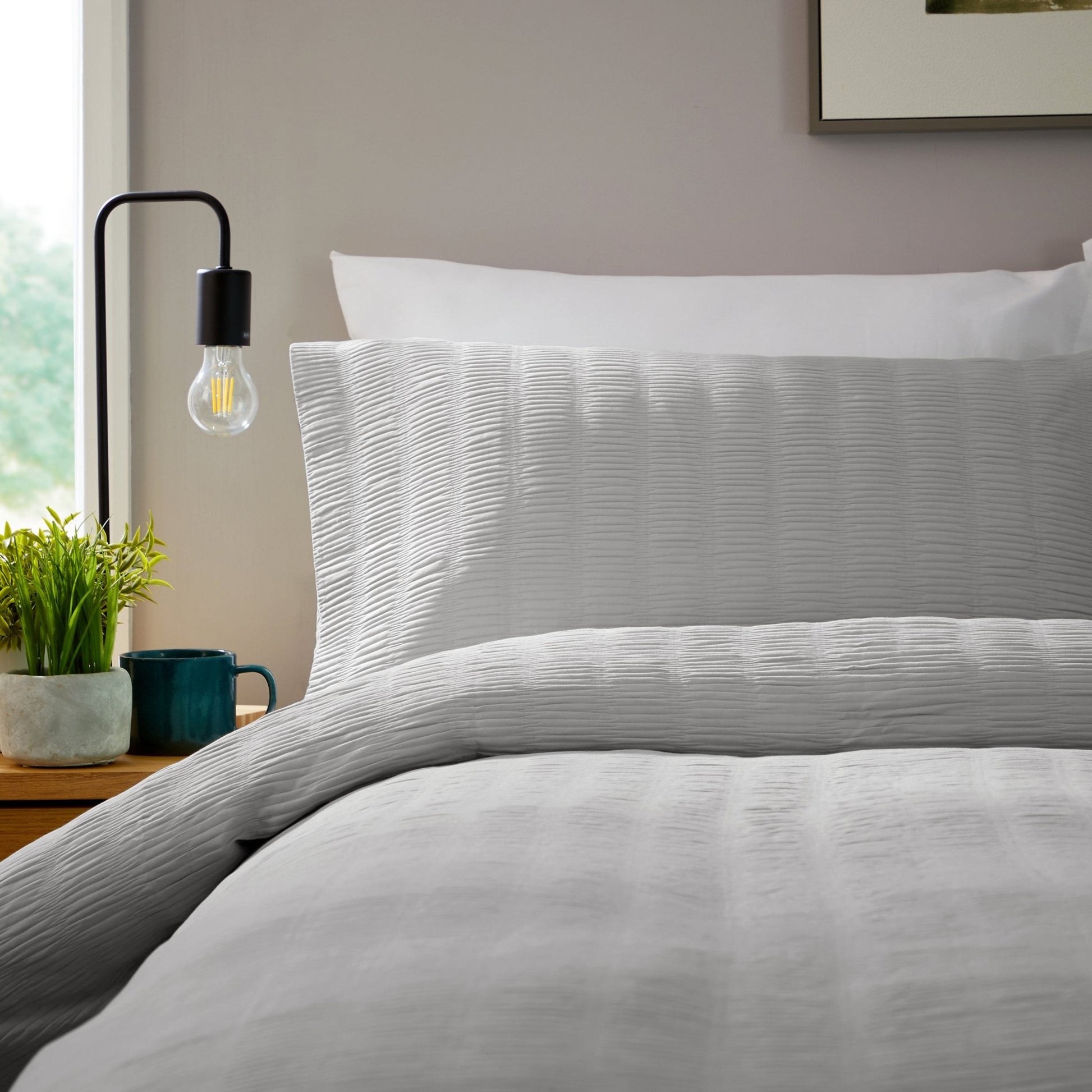 OLIVIA ROCCO Belgravia Grey Microfibre Duvet Cover Set With Pillowcases Soft Easy Care | Luxury Home Accessories | Heulog Glow