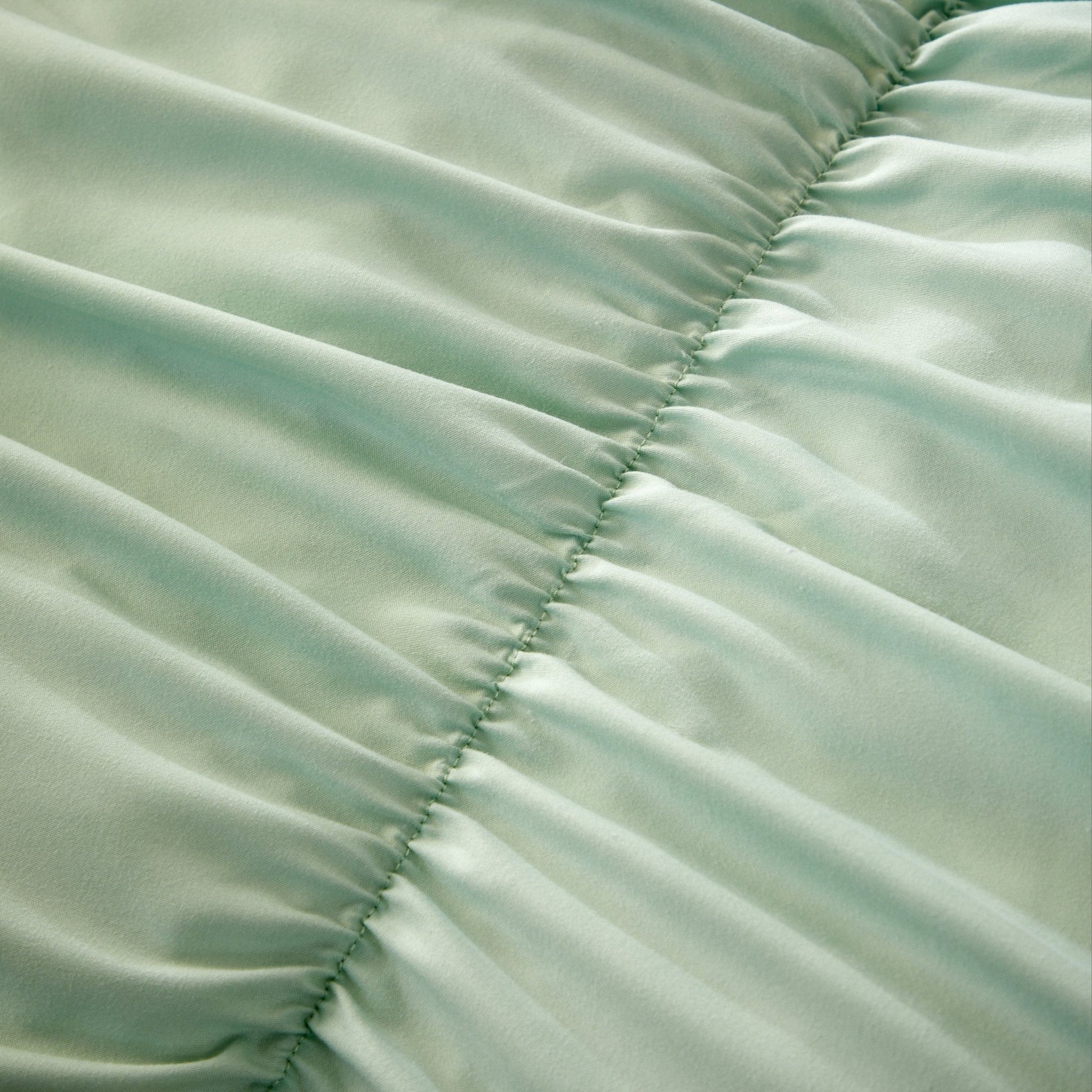 OLIVIA ROCCO Ruched Sage Green Microfibre Duvet Cover Set With Pillowcases Easy Care | Luxury Home Accessories | Heulog Glow