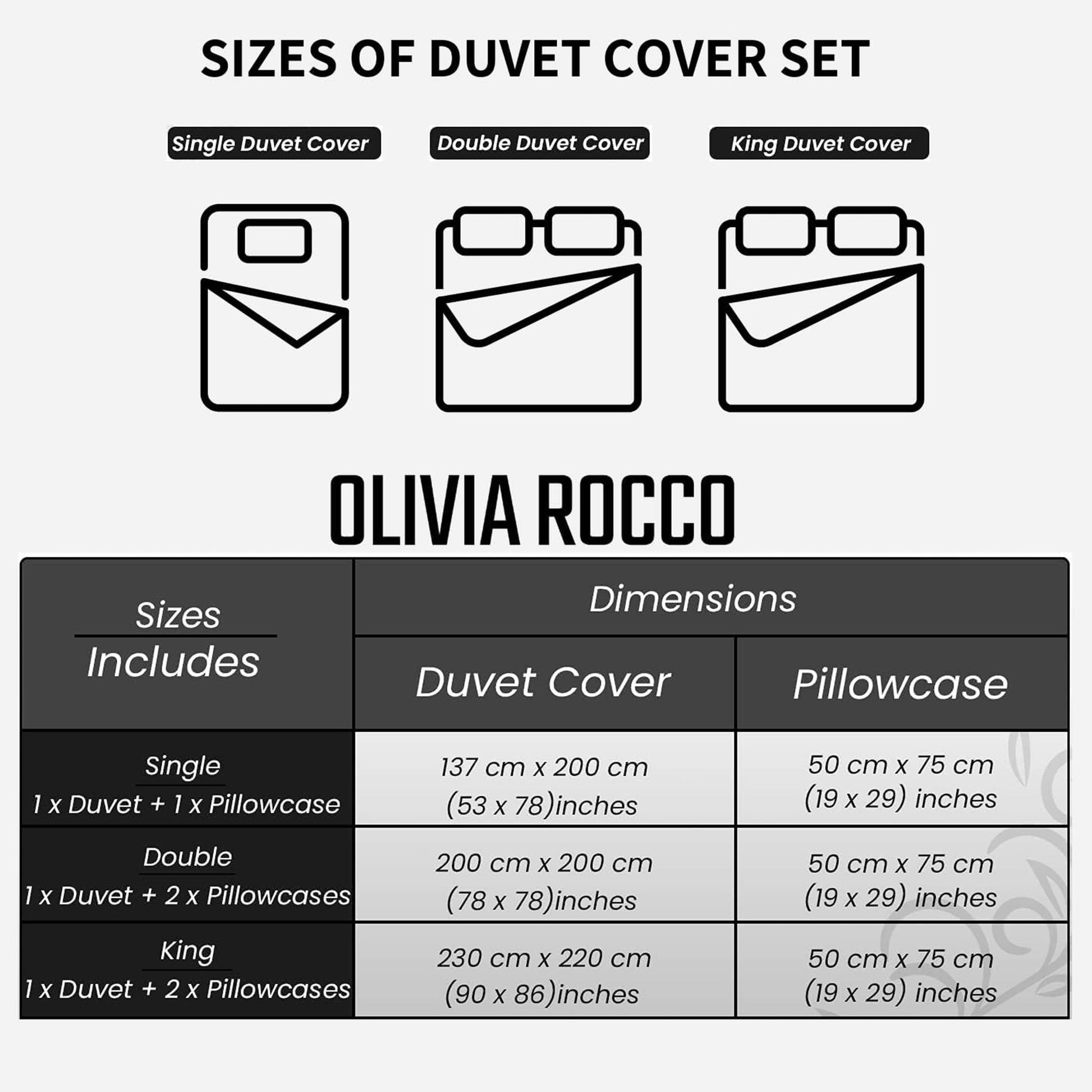 OLIVIA ROCCO Taxila Duvet Cover Set Easy Care Reversible Cotton Mix Super Soft for Everyday Luxury Hotel-Style | Luxury Home Accessories | Heulog Glow