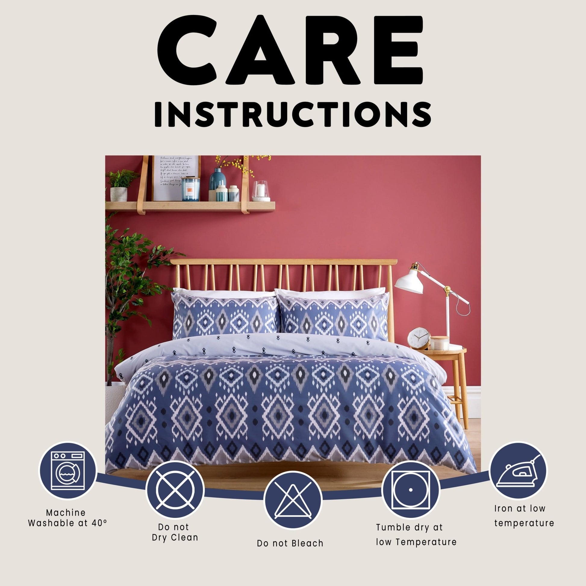 OLIVIA ROCCO Taxila Duvet Cover Set Easy Care Reversible Cotton Mix Super Soft for Everyday Luxury Hotel-Style | Luxury Home Accessories | Heulog Glow