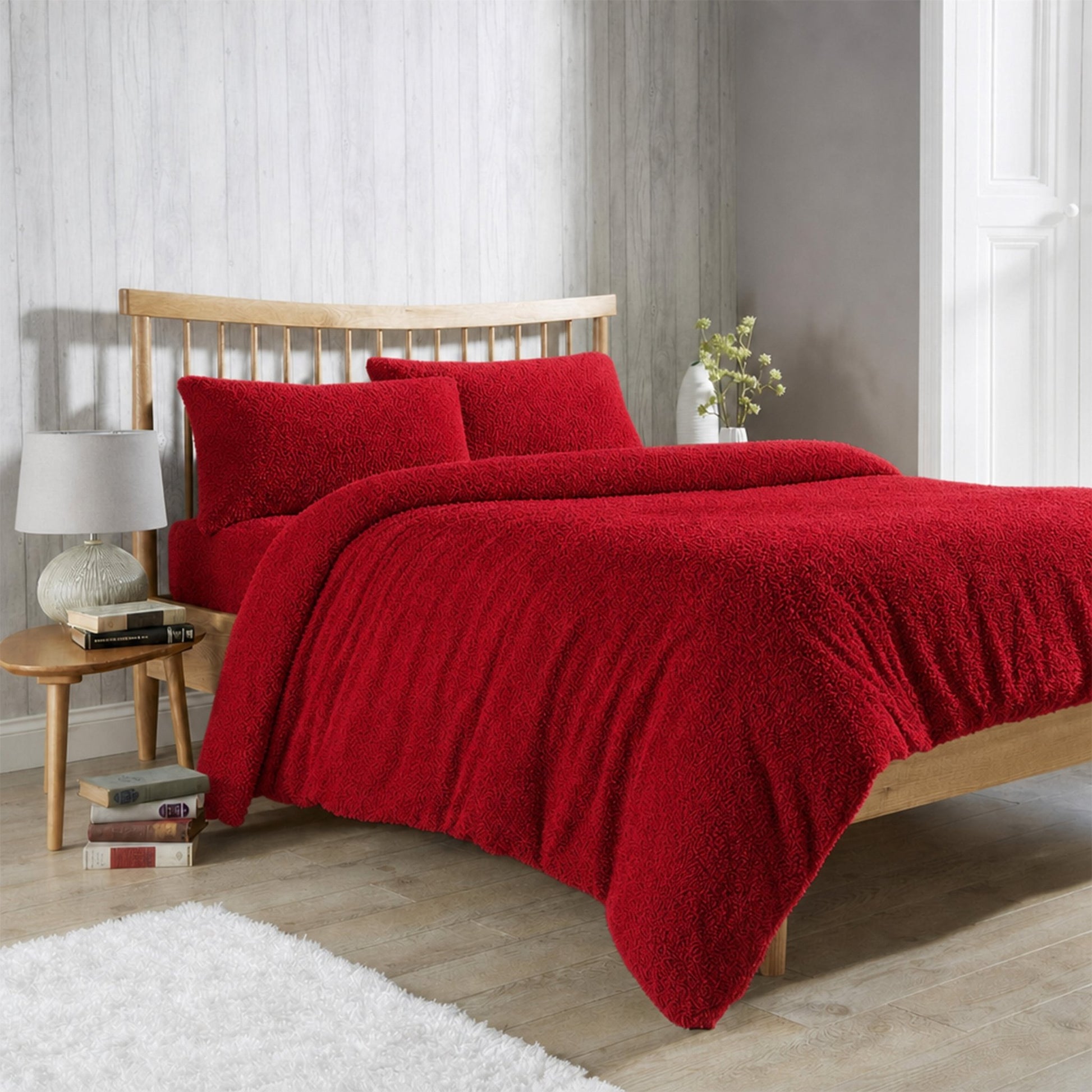 OLIVIA ROCCO Teddy Fleece Duvet Cover Set Premium Plush Ultra Cosy Winter Bedding | Luxury Home Accessories | Heulog Glow