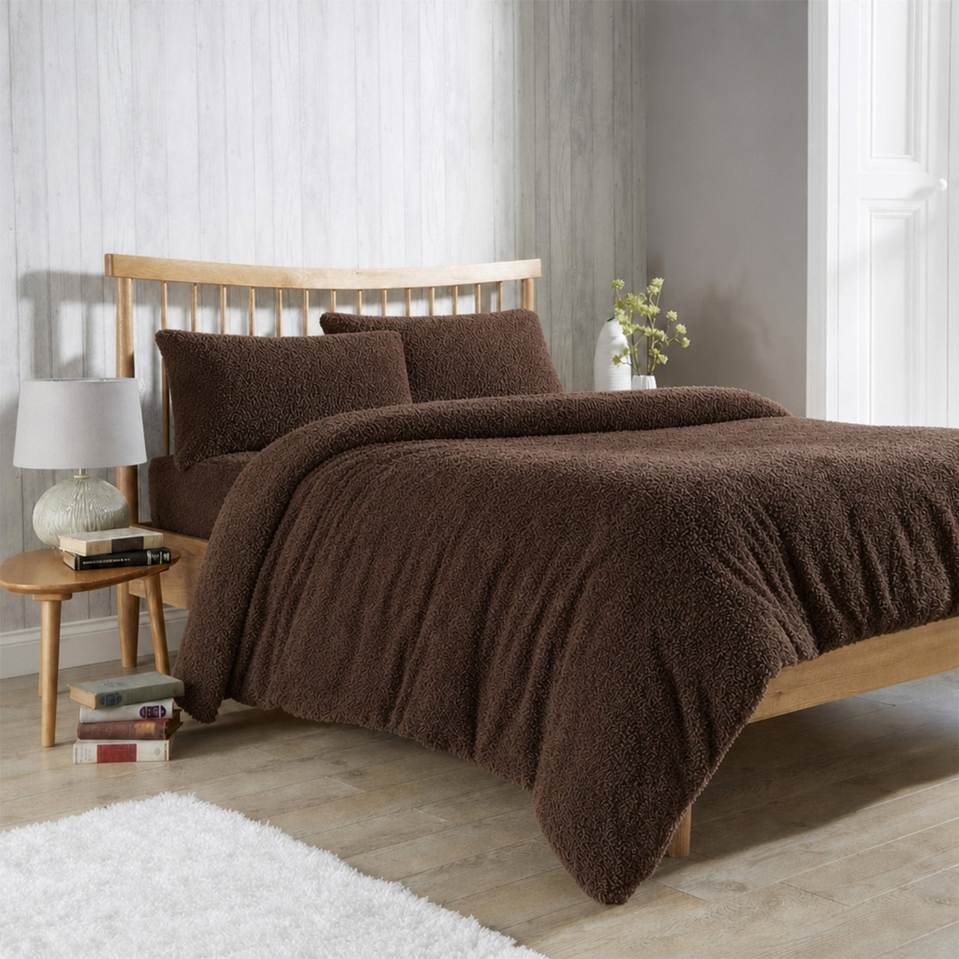 OLIVIA ROCCO Teddy Fleece Duvet Cover Set Premium Plush Ultra Cosy Winter Bedding | Luxury Home Accessories | Heulog Glow
