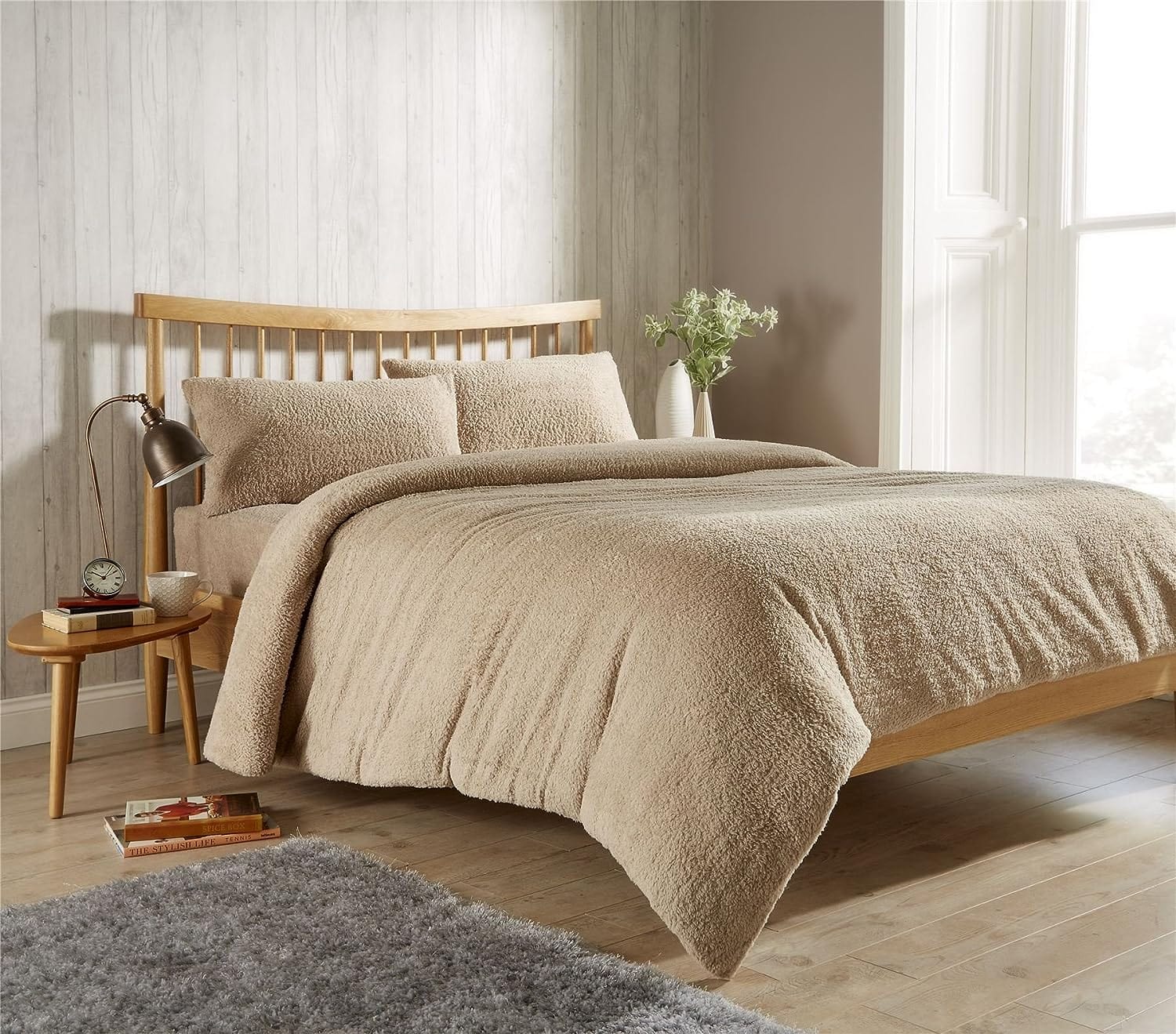 OLIVIA ROCCO Teddy Fleece Duvet Cover Set Premium Plush Ultra Cosy Winter Bedding | Luxury Home Accessories | Heulog Glow