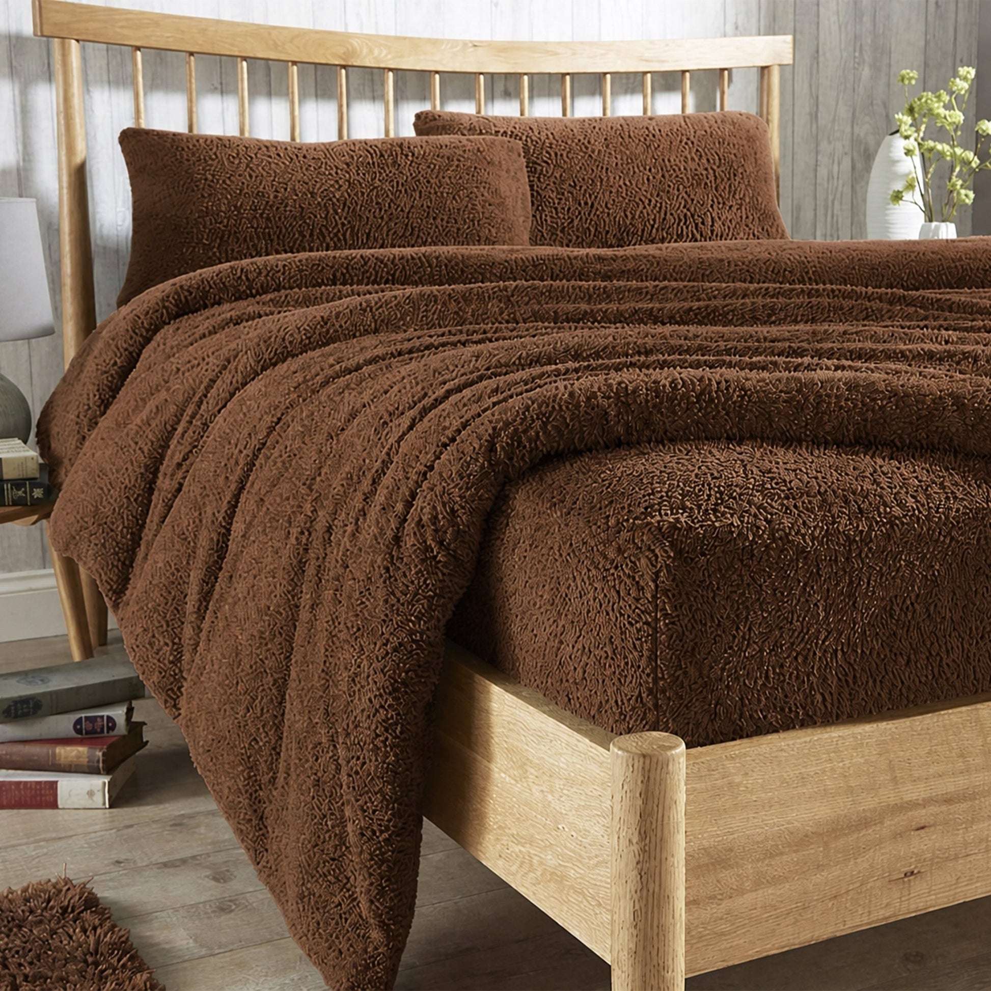 OLIVIA ROCCO Teddy Fleece Extra Deep Fitted Sheet Plush Soft Winter Bedding Snug Elastic | Luxury Home Accessories | Heulog Glow