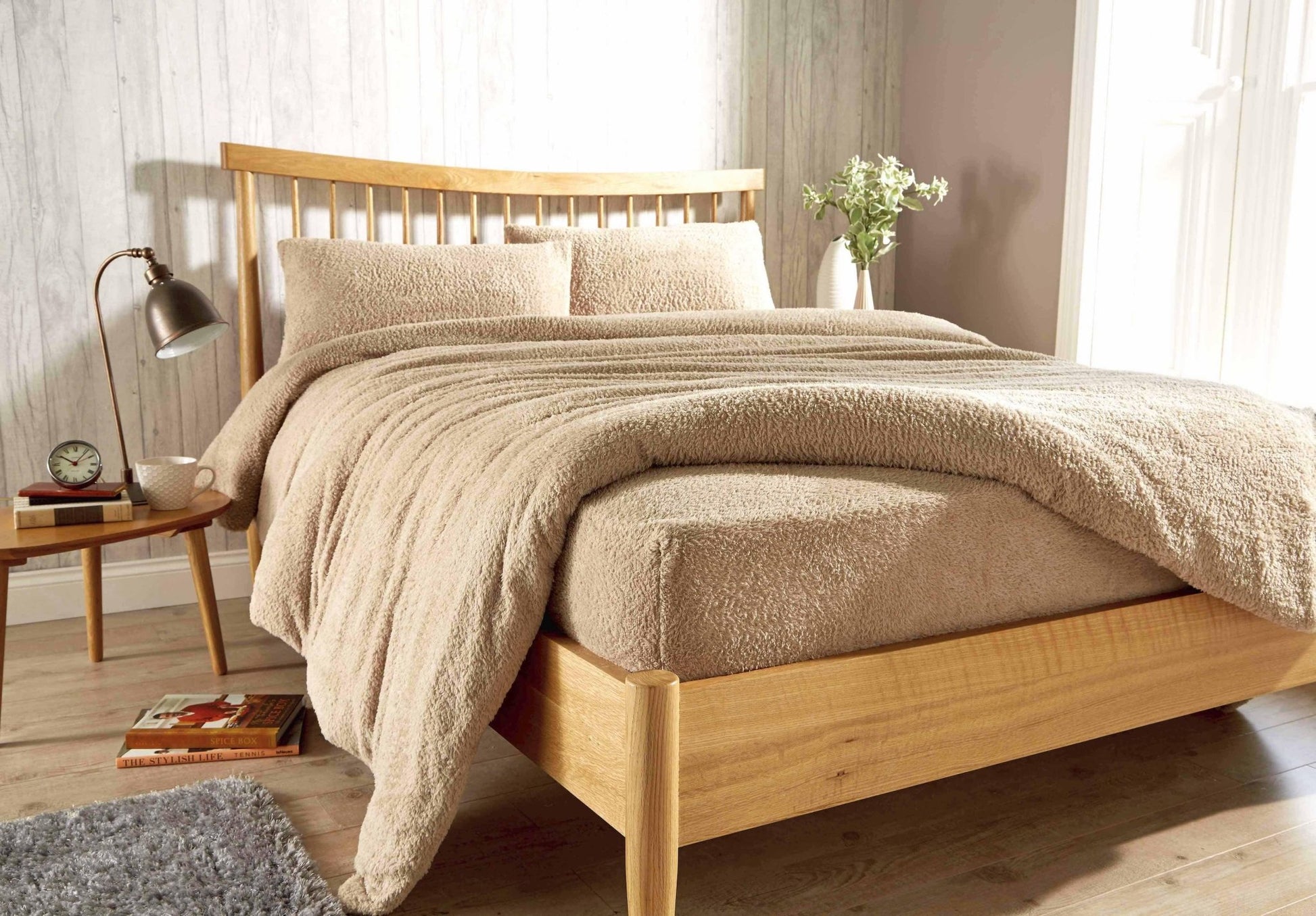 OLIVIA ROCCO Teddy Fleece Extra Deep Fitted Sheet Plush Soft Winter Bedding Snug Elastic | Luxury Home Accessories | Heulog Glow